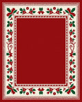 Festive Red Holly Berry Border Rug