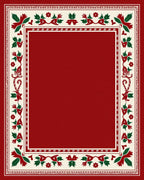 Festive Red Holly Berry Border Rug