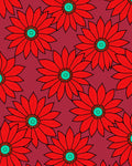 Crimson Daisy Floral Arrangement Rug