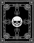 Gothic Black White Skull Sun Motif Rug
