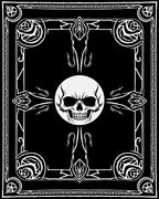Gothic Black White Skull Sun Motif Rug