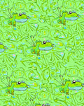 Whimsical Green Frog Pond Medley Rug