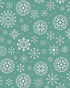 Teal White Snowflake Holiday Scatter Rug