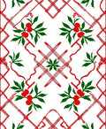 Red and Green Berry Lattice Rug