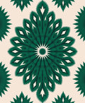 Deep Emerald Leaf Medallion Rug