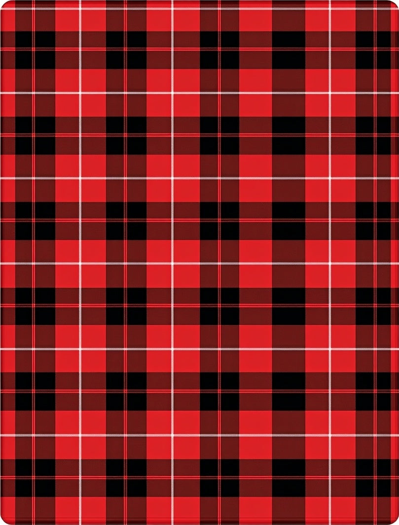 Classic Red Black Tartan Woven Rug