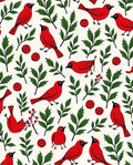 Red Cardinal Green Holly Berry Duo Rug