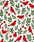 Red Cardinal Green Holly Berry Duo Rug