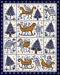 Whimsical Skeleton Sleigh Ride Navy Rug