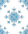 Light Blue Winter Snowflake Repeating Pattern Rug