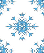 Light Blue Winter Snowflake Repeating Pattern Rug