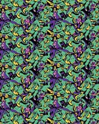 Abstract Green Purple Yellow Swirl Rug