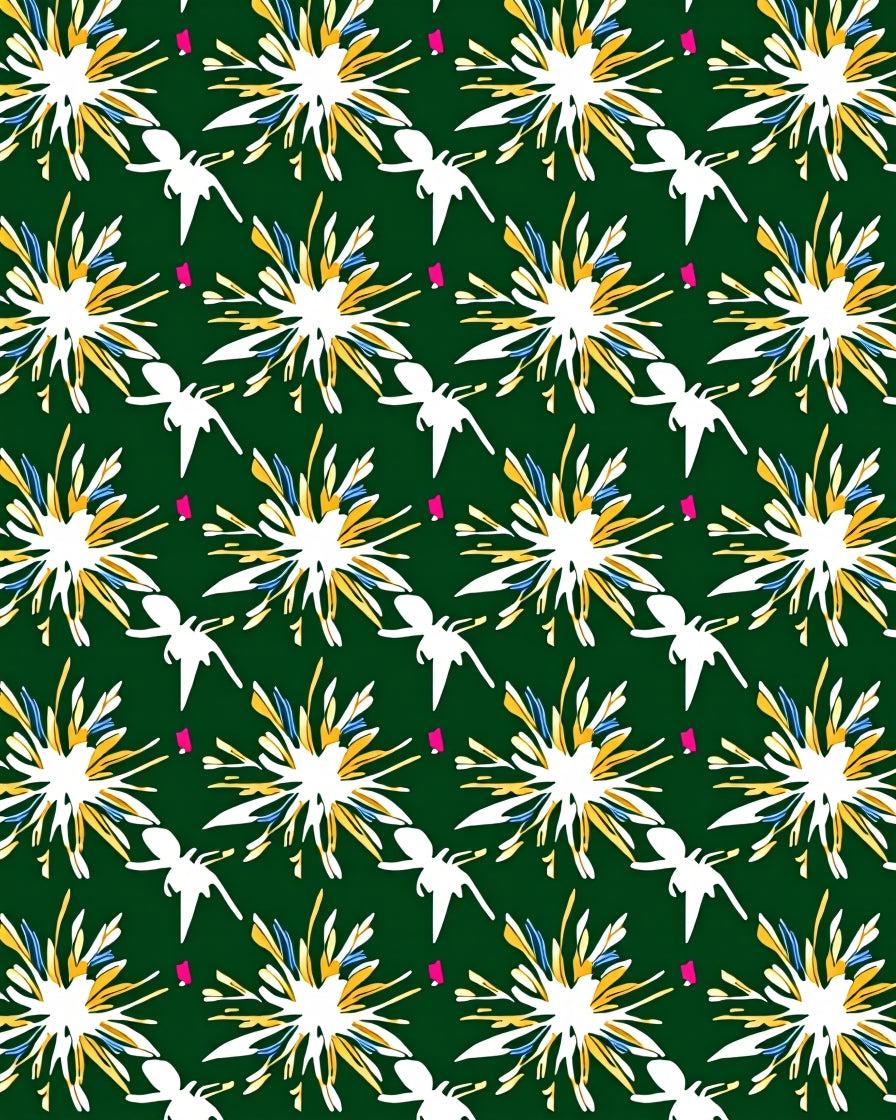 Green Firework Dancer Abstract Rug