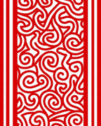 Red White Swirl Border Ribbon Rug
