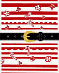 Festive Red Stripe Candy Cane Belt Rug