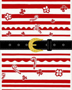 Festive Red Stripe Candy Cane Belt Rug