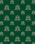 Green Evergreen Trees Star Accent Rug