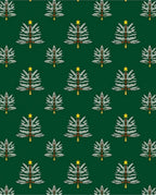 Green Evergreen Trees Star Accent Rug