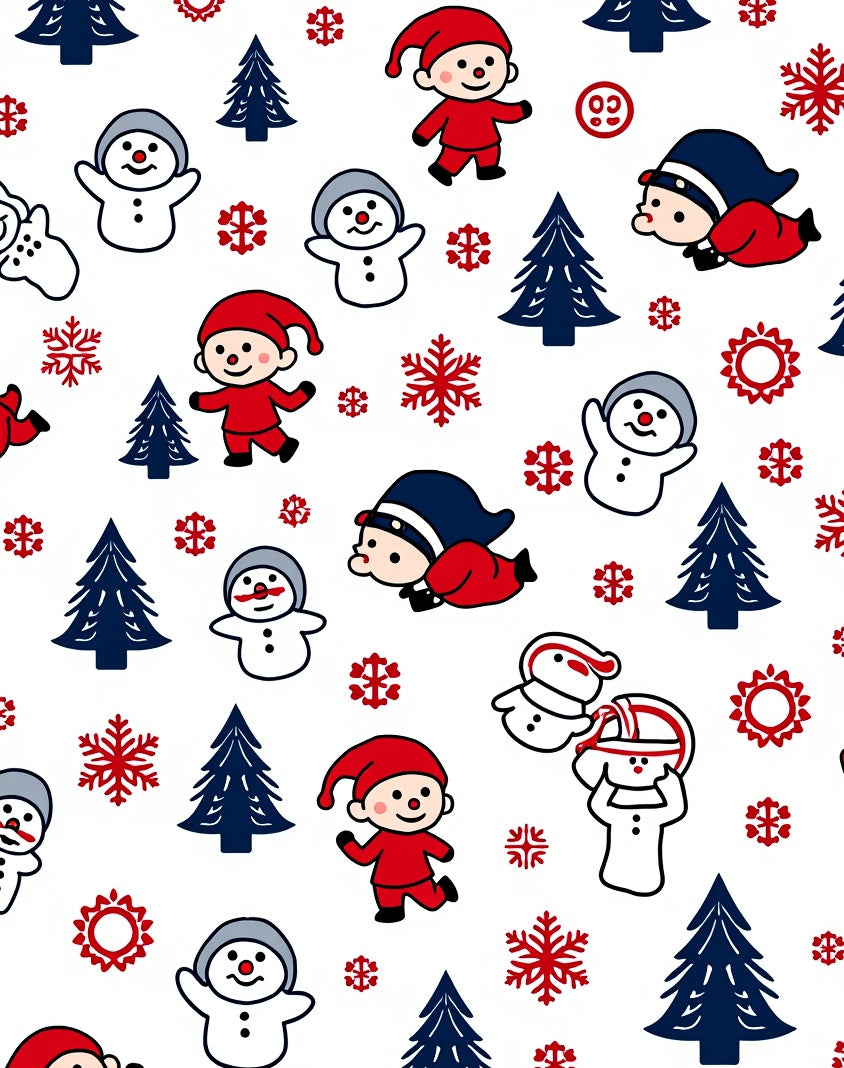 Kid Friendly Christmas Characters Snowflakes Trees Rug