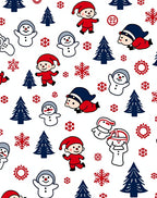 Kid Friendly Christmas Characters Snowflakes Trees Rug