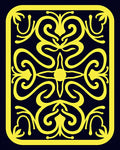 Yellow Scrollwork Regal Center Medallion Rug