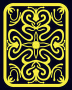 Yellow Scrollwork Regal Center Medallion Rug