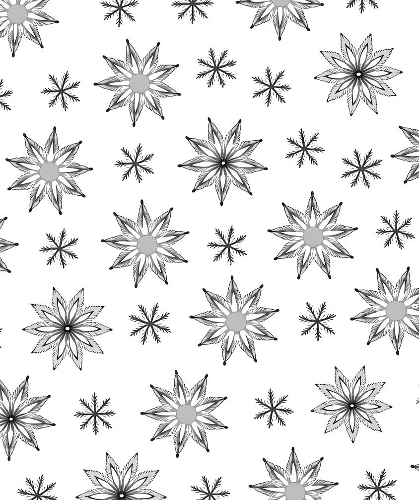 Monochrome Starburst Snowflake Collection Rug