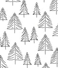 Minimalist Black Pine Tree Forest Rug