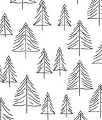 Minimalist Black Pine Tree Forest Rug