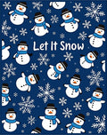Charming Snowman Snowflake Winter Scene Rug