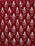 Crimson Figures With Blue Accents Rug