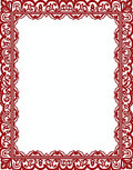 Ornate Red Border Floral Lace Rug