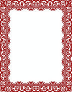 Ornate Red Border Floral Lace Rug