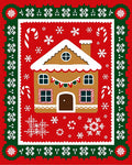 Christmas Gingerbread House Snowflake Border Rug