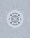Icy Blue Snowflake Sunburst Rug