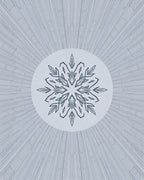 Icy Blue Snowflake Sunburst Rug