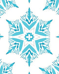 Aqua Snowflake Geometric Medallion Rug