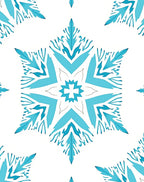 Aqua Snowflake Geometric Medallion Rug