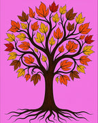 Autumn Tree Orange Yellow Leaf Art Rug