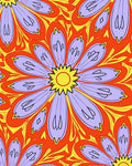 Bold Lavender Orange Floral Radiance Rug