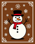 Charming Snowman Snowflake Brown Rug