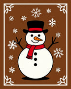 Charming Snowman Snowflake Brown Rug