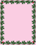 Green Festive Foliage Red Bow Border Rug