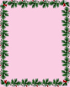 Green Festive Foliage Red Bow Border Rug