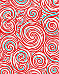 Whimsical Red Swirl Abstract Rug