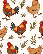Rustic Rooster Chicken Foliage Rug