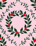 Green Berry Vine Wreath Rug