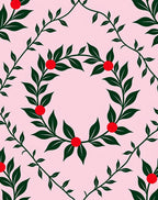 Green Berry Vine Wreath Rug