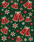 Red Jingle Bells Snowflake Christmas Rug