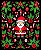 Jolly Santa Red Green Candy Cane Medley Rug